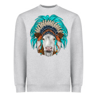 Heather Grey simmental indian headdress Heavyweight Sweatshirt - JahusDesignShop