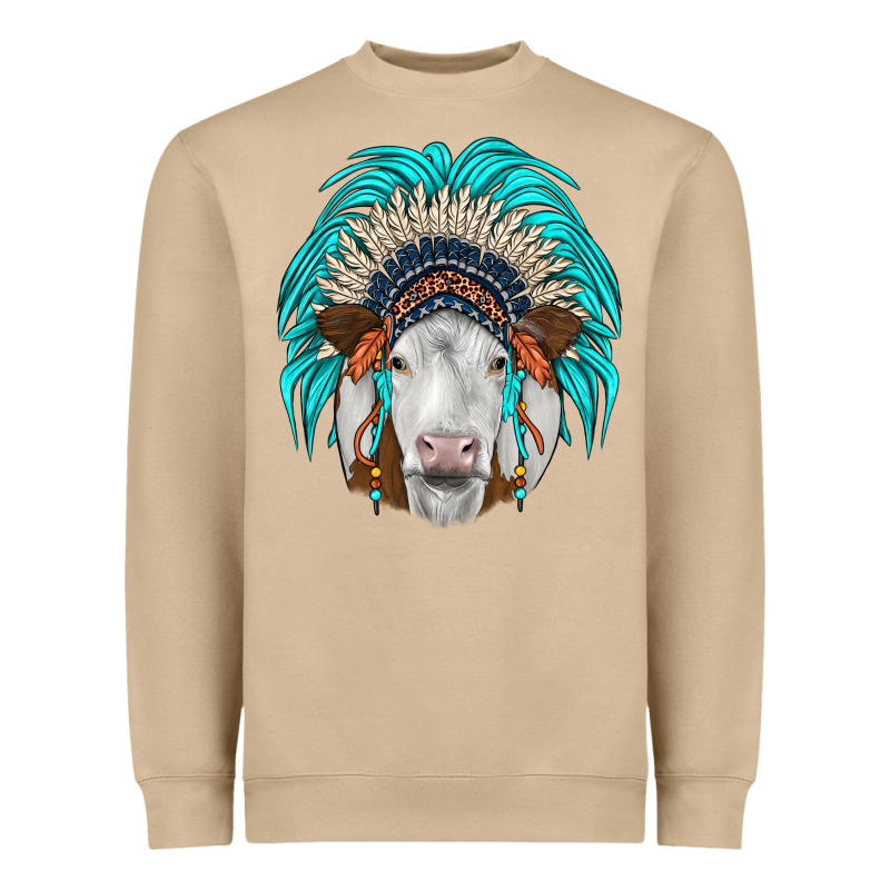 Simmental Indian Headdress Heavyweight Sweatshirt by JahusDesignShop | Teevron