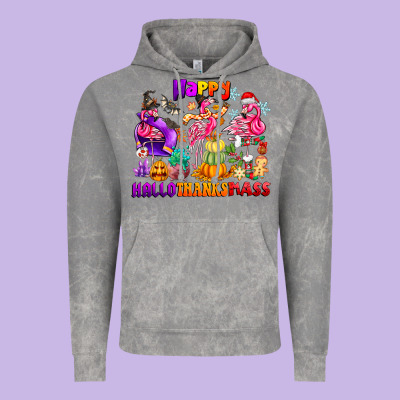 Happy Hallo Thanks Mas Vintage Hoodie Designed By Cowhidedigitalart