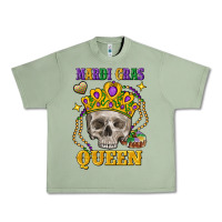 Oil Green skull mardi gras queen Urban Heavy Tee - FaDigitalArtStudio