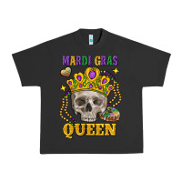 Pigment Black skull mardi gras queen Urban Heavy Tee - FaDigitalArtStudio