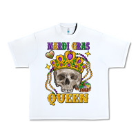 White skull mardi gras queen Urban Heavy Tee - FaDigitalArtStudio