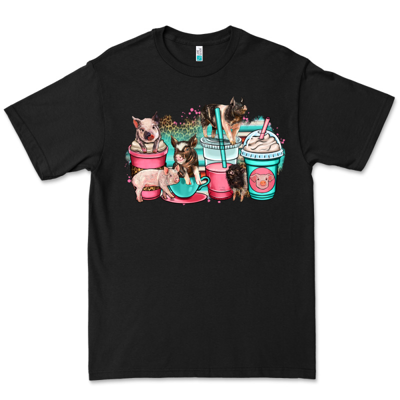 Pig Coffee Cups Premium Tee by OliviaCreatesArt | Teevron