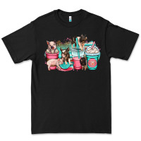 Black pig coffee cups Premium Tee - OliviaCreatesArt