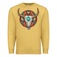 Antique Gold turquoise aztec bullskull Premium Sweatshirt - JahusDesignShop