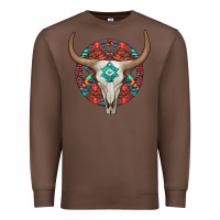 Chestnut turquoise aztec bullskull Premium Sweatshirt - JahusDesignShop