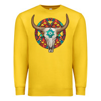 Lemon turquoise aztec bullskull Premium Sweatshirt - JahusDesignShop