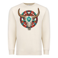 Sandshell turquoise aztec bullskull Premium Sweatshirt - JahusDesignShop
