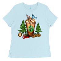 Baby Blue camping cold drink frappe Ladies Tee - FaDigitalArtStudio