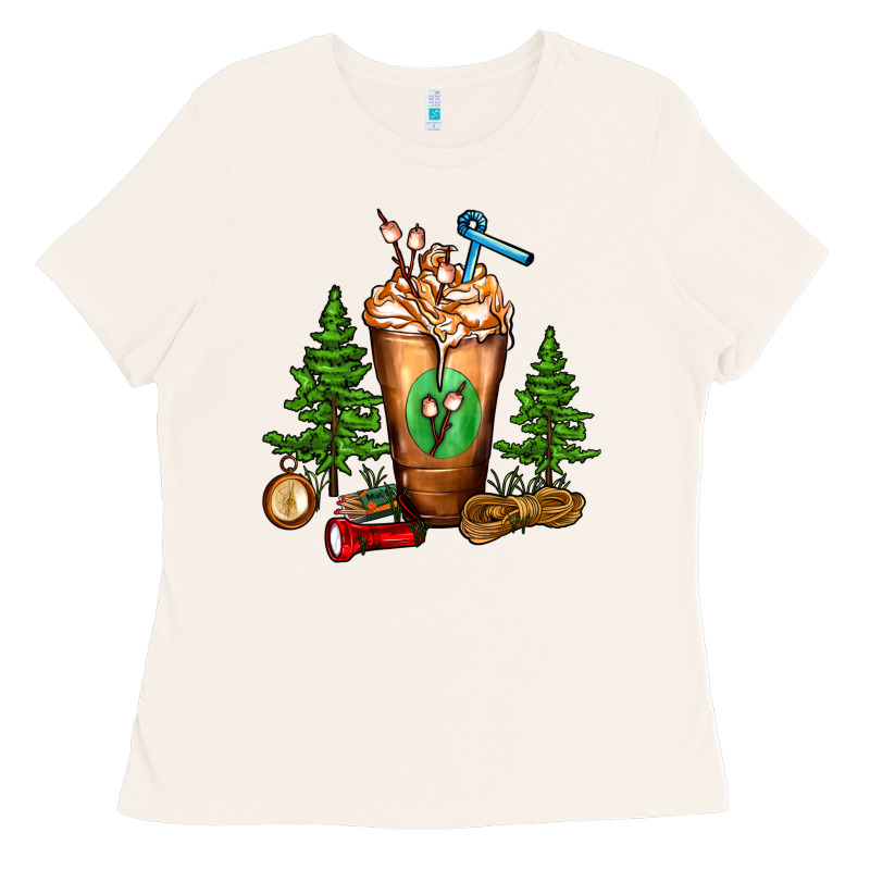 Camping Cold Drink Frappe Ladies Tee by FaDigitalArtStudio | Teevron