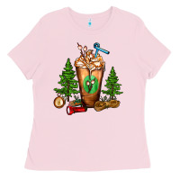 Bubblegum Pink camping cold drink frappe Ladies Tee - FaDigitalArtStudio