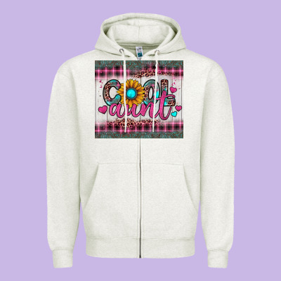 Cool Aunt Zipper Hoodie Designed By Jahusdesignshop