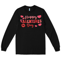 Black happy valentine's day Long Sleeve Tee - LillyAllenDesigns
