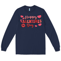 Navy happy valentine's day Long Sleeve Tee - LillyAllenDesigns