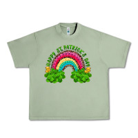 Oil Green Happy St. Patrick's Day Rainbow And Shamrock Urban Heavy Tee - RanaPortraitStore