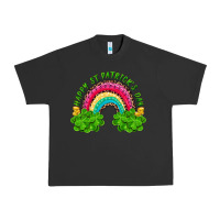 Pigment Black Happy St. Patrick's Day Rainbow And Shamrock Urban Heavy Tee - RanaPortraitStore