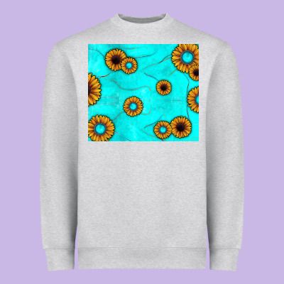 Turquoise Gemstone Sunflower Heavyweight Sweatshirt Designed By Jahusdesignshop