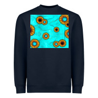Navy turquoise gemstone sunflower Heavyweight Sweatshirt - JahusDesignShop