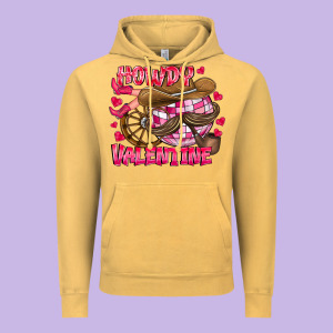 Howdy Valentine Vintage Hoodie Designed By Cowhidedigitalart