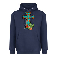 Navy aztec cactus cross Heavyweight Hoodie - JahusDesignShop