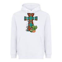 White aztec cactus cross Heavyweight Hoodie - JahusDesignShop