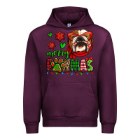 Mauve Wine merry pawmas christmas bulldog Urban Hoodie - Jasminsmagicworld