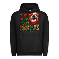 Pigment Black merry pawmas christmas bulldog Urban Hoodie - Jasminsmagicworld
