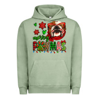 Pigment Oil Green merry pawmas christmas bulldog Urban Hoodie - Jasminsmagicworld