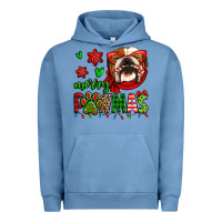 Pigment Pebble Blue merry pawmas christmas bulldog Urban Hoodie - Jasminsmagicworld