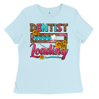Baby Blue Dentist Loading With Coffee Mug Ladies Tee - FaDigitalArtStudio
