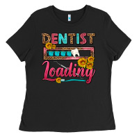 Black Dentist Loading With Coffee Mug Ladies Tee - FaDigitalArtStudio