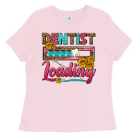 Bubblegum Pink Dentist Loading With Coffee Mug Ladies Tee - FaDigitalArtStudio
