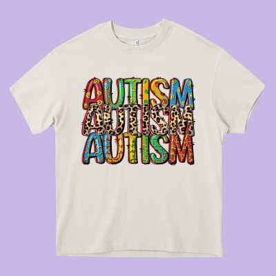Western Autism Heavy Core Tee Designed By Cowgirlartshop