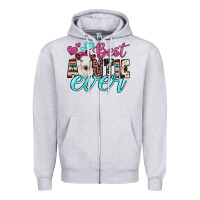 Heather Grey best auntie ever Zipper Hoodie - JahusDesignShop