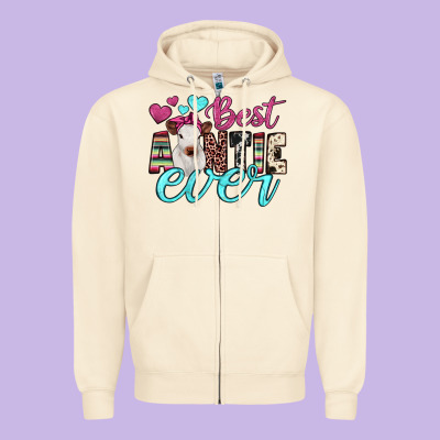 Best Auntie Ever Zipper Hoodie Designed By Jahusdesignshop