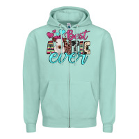 Seafoam best auntie ever Zipper Hoodie - JahusDesignShop