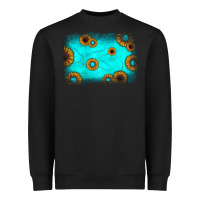 Black turquoise gemstone sunflower background Heavyweight Sweatshirt - JahusDesignShop