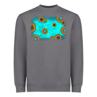 Storm turquoise gemstone sunflower background Heavyweight Sweatshirt - JahusDesignShop
