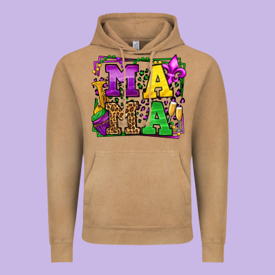 Mardi Gras Leopard Frame Mama Mother's Day Vintage Hoodie Designed By Lillyallendesigns