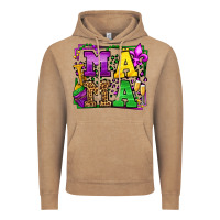 Vintage Coffee Mardi Gras leopard frame mama Mother's Day Vintage Hoodie - LillyAllenDesigns