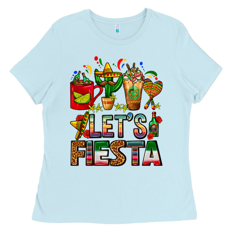 Let's Fiesta Mexico Coffee Cups With Cactus Ladies Tee by FaDigitalArtStudio | Teevron