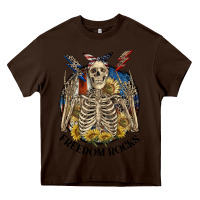 Chocolate Brown freedom rocks Heavy Core Tee - CowGirlArtShop