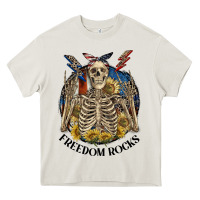 Cream freedom rocks Heavy Core Tee - CowGirlArtShop