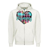 Oatmeal Heather mommy leopard turquoise heart Zipper Hoodie - JahusDesignShop
