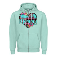 Seafoam mommy leopard turquoise heart Zipper Hoodie - JahusDesignShop