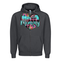 Smoke mommy leopard turquoise heart Zipper Hoodie - JahusDesignShop