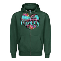 Sports Green mommy leopard turquoise heart Zipper Hoodie - JahusDesignShop