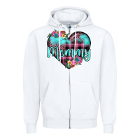 Mommy Leopard Turquoise Heart Zipper Hoodie | Teevron