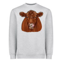 Heather Grey red angus Heavyweight Sweatshirt - JahusDesignShop