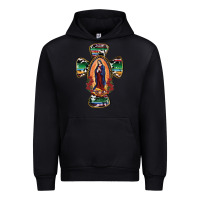 Black Our Lady Of Guadalupe Cross Urban Hoodie - RanaPortraitStore
